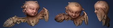 3D модель Крылатая голова Ангела 18-го  века Неизвестного скульптора (STL)